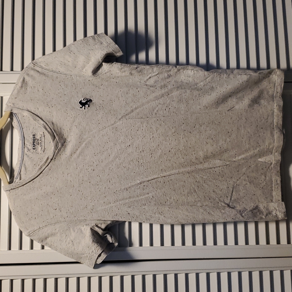Men's (or Women's) Express V-Neck T-Shirt, XS, Gray, 100% Cotton